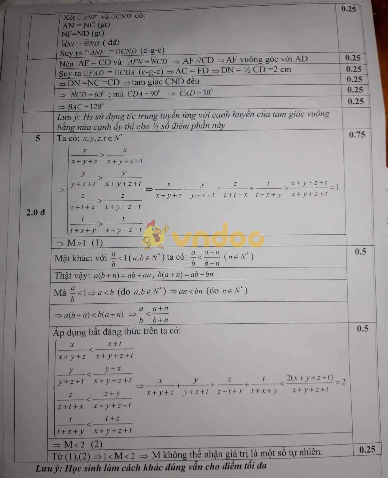 Đề thi KSCL học sinh giỏi lớp 7 môn Toán Phòng GD&ĐT thành phố Vinh năm học 2018 - 2019