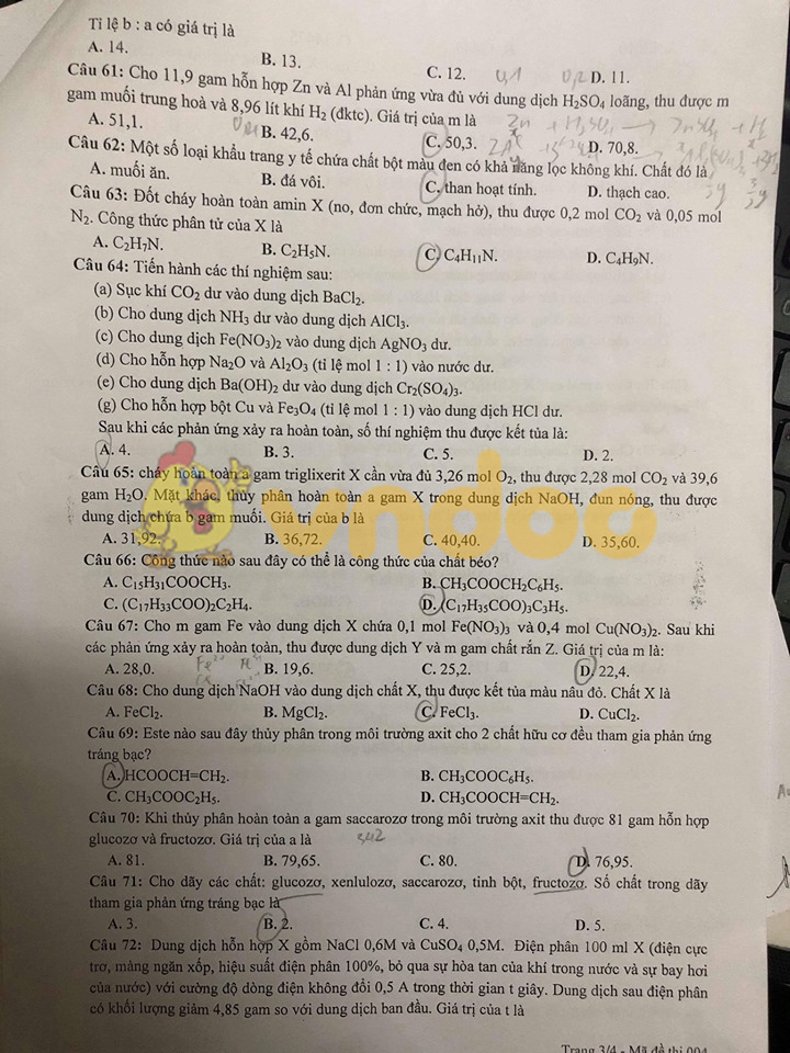 Đề thi thử THPT Quốc gia môn Hóa học năm 2019 