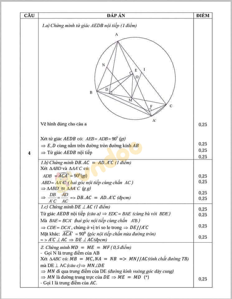 Đề thi thử vào lớp 10 môn Toán trường THPT Hoàng Mai, Hà Nội năm học 2019 - 2020