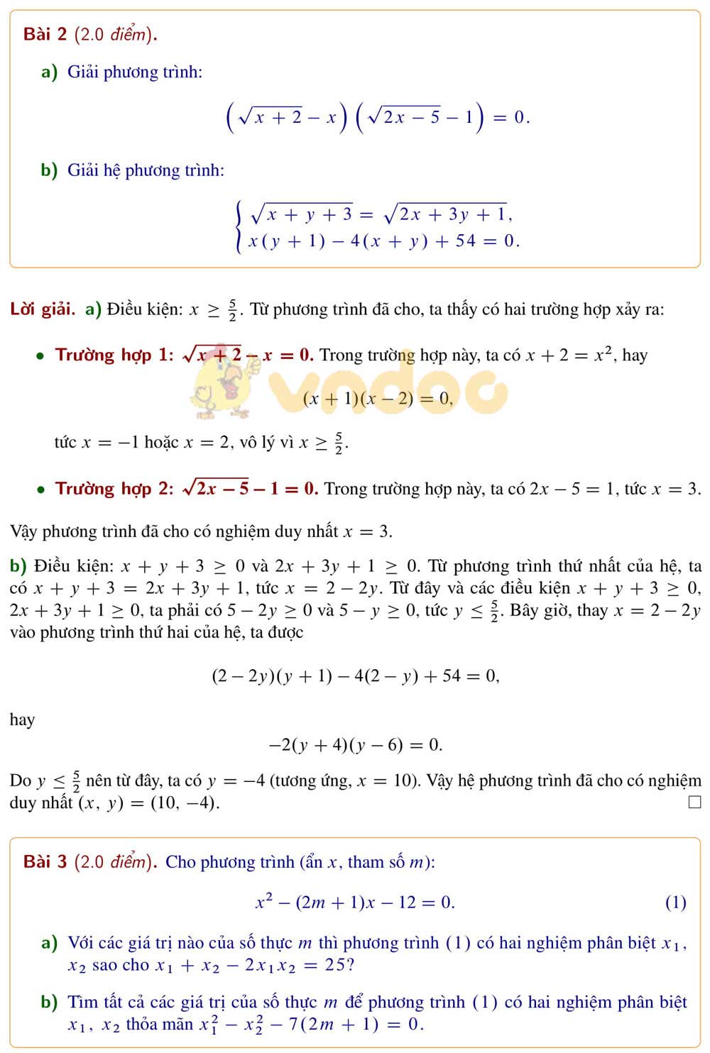 Đề thi tuyển sinh vào lớp 10 môn Toán trường Phổ Thông Năng Khiếu, Thành Phố Hồ Chí Minh năm học 2019 - 2020 (không chuyên)