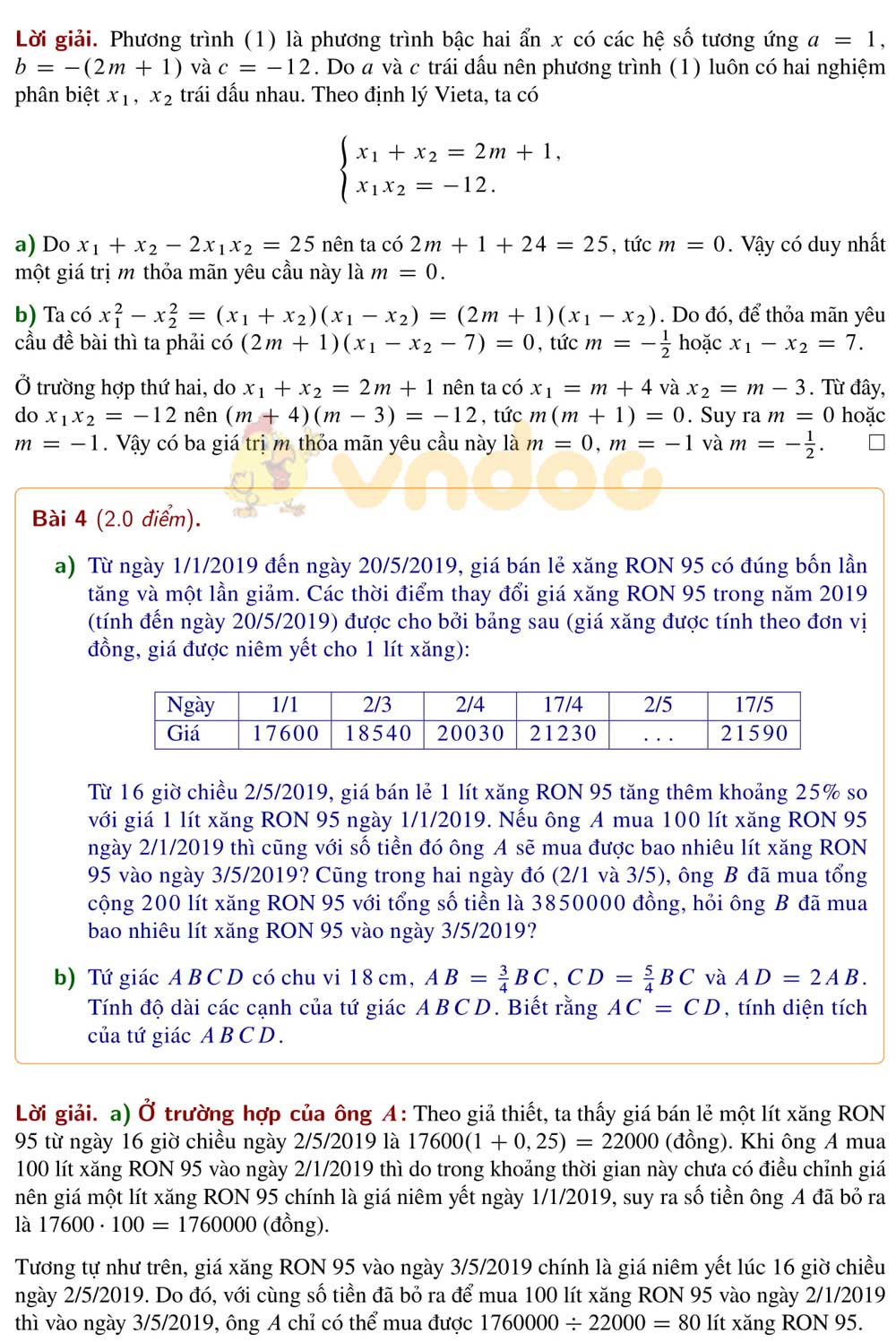Đề thi tuyển sinh vào lớp 10 môn Toán trường Phổ Thông Năng Khiếu, Thành Phố Hồ Chí Minh năm học 2019 - 2020 (không chuyên)