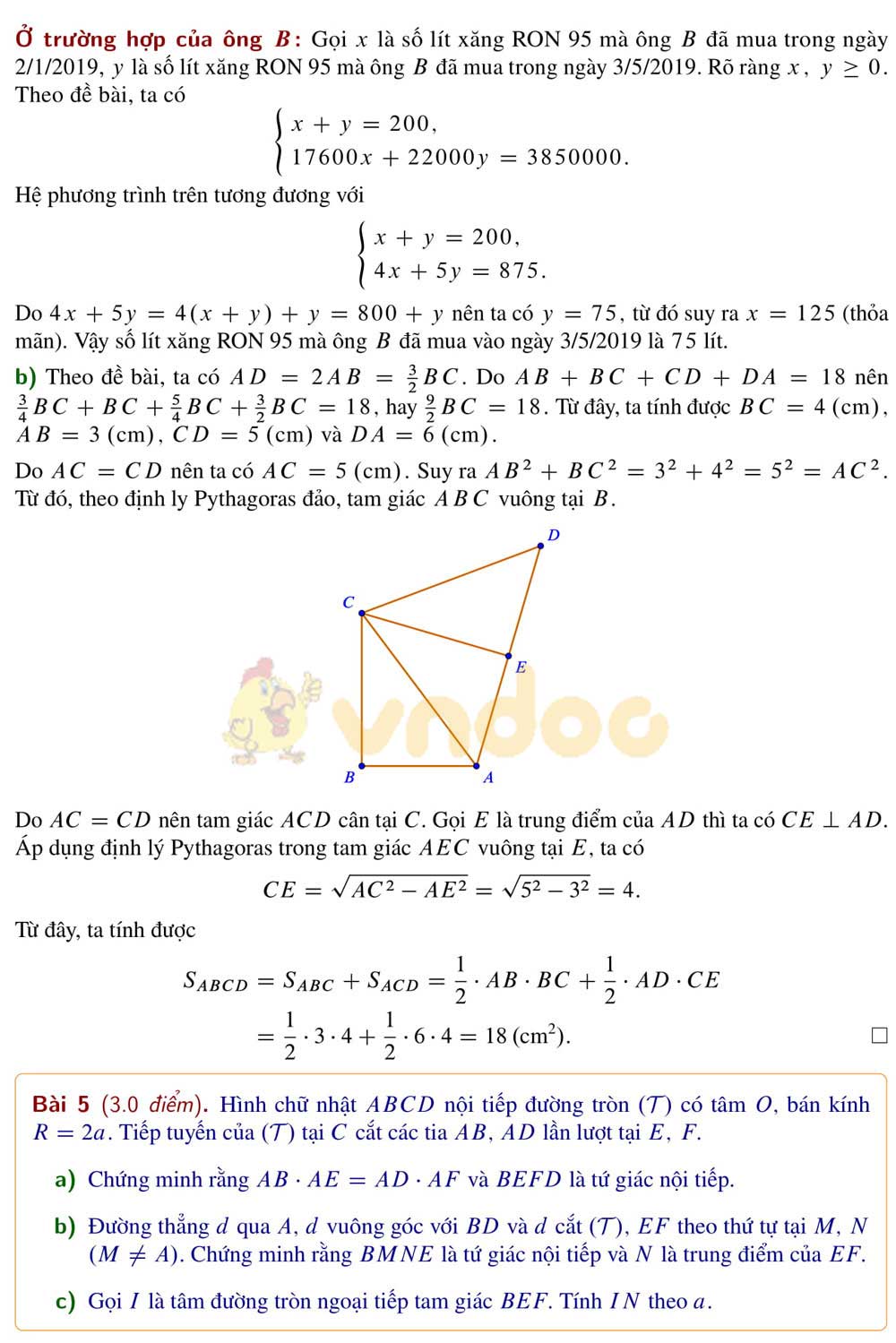 Đề thi tuyển sinh vào lớp 10 môn Toán trường Phổ Thông Năng Khiếu, Thành Phố Hồ Chí Minh năm học 2019 - 2020 (không chuyên)