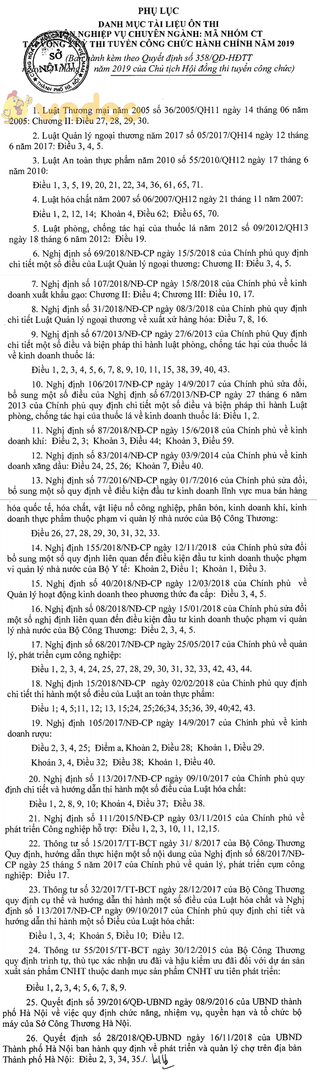 Đề cương ôn thi công chức 2019