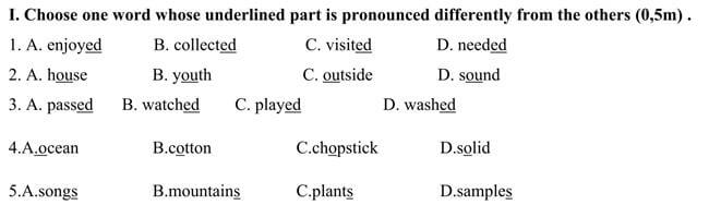Đề thi vào lớp 10 môn Tiếng Anh