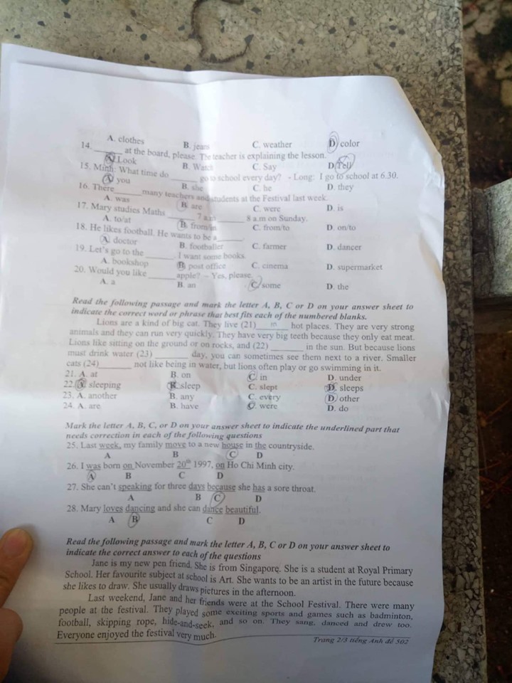 Đề thi viên chức môn tiếng anh 2019