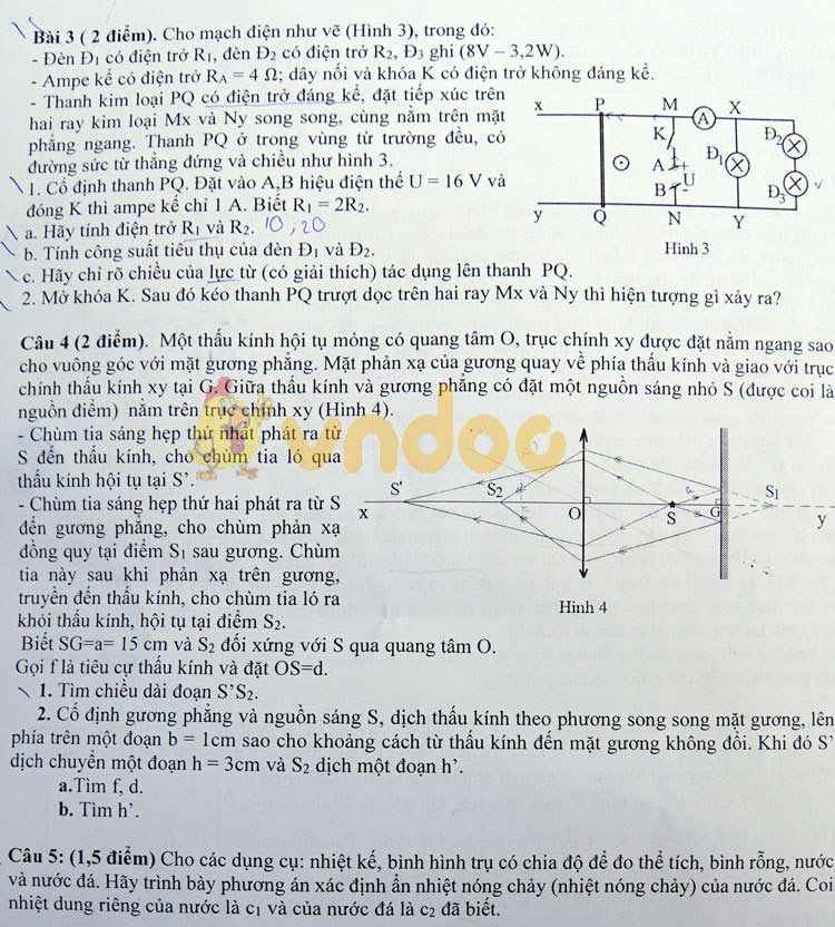 Đề thi tuyển sinh vào lớp 10 môn Vật lý trường Phổ Thông Năng Khiếu, Thành Phố Hồ Chí Minh năm học 2019 - 2020