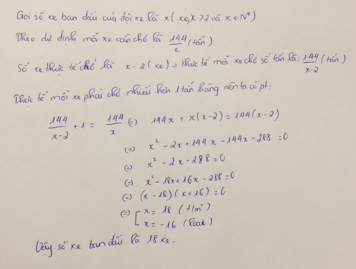 Đáp án đề thi vào lớp 10 môn Toán tỉnh Hà Tĩnh 2019