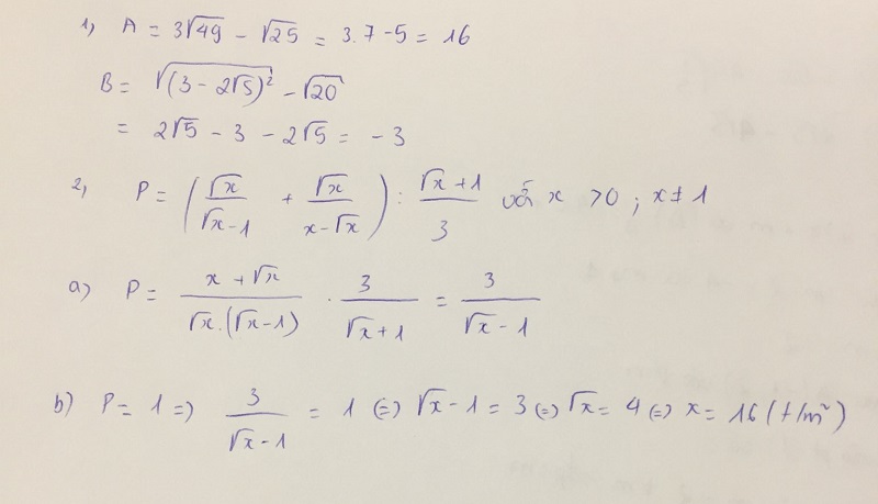 Đáp án đề thi vào lớp 10 môn Toán tỉnh Bình Phước năm 2019