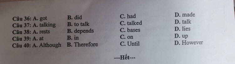Đề thi vào lớp 10 môn Tiếng Anh