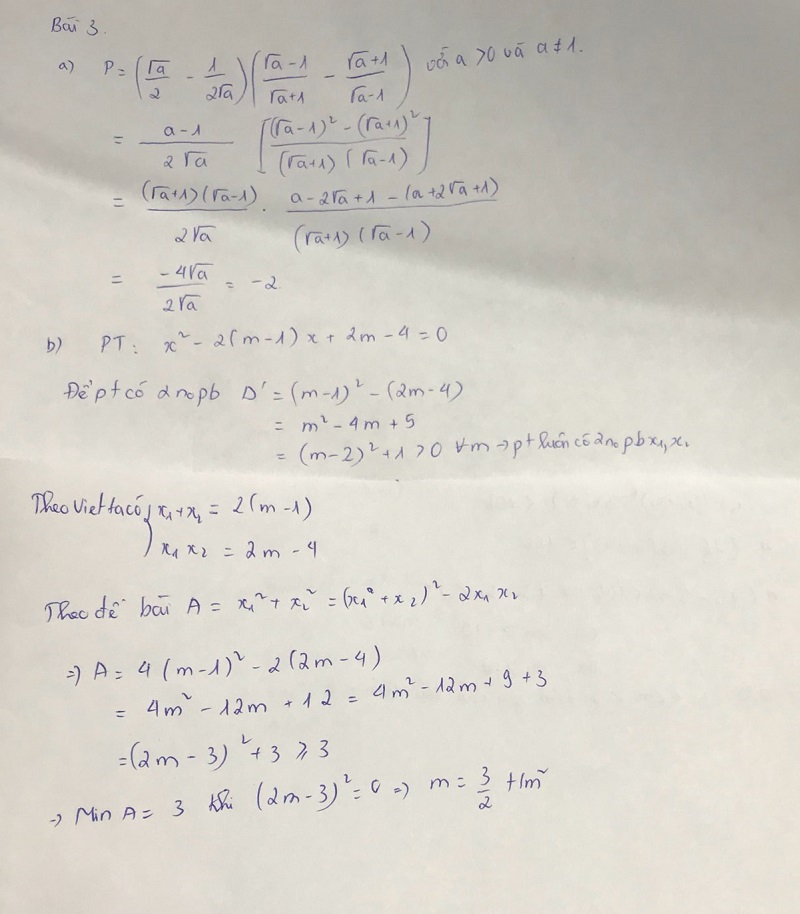 Đáp án đề thi vào lớp 10 môn Toán Sở GD&ĐT Ninh Thuận năm học 2019 - 2020