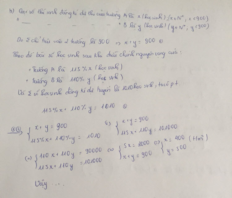 Đáp án đề thi vào lớp 10 môn Toán Thành phố Cần Thơ năm 2019