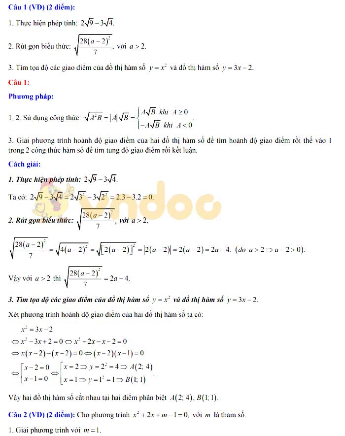Đáp án đề thi vào lớp 10 môn Toán tỉnh Quảng Ninh năm 2019