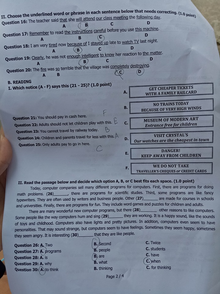 Đề thi vào lớp 10 môn Tiếng Anh