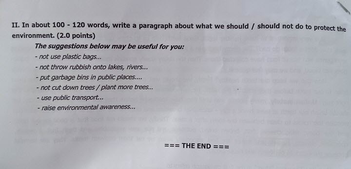 Đề thi vào lớp 10 môn Tiếng Anh