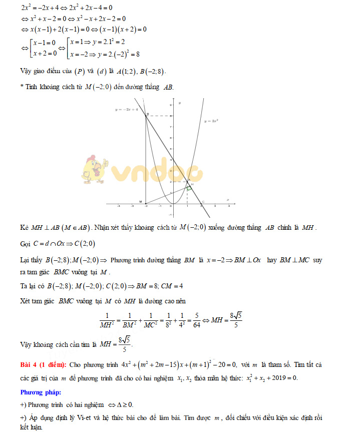 Đáp án đề thi vào lớp 10 môn Toán Đà Nẵng năm 2019