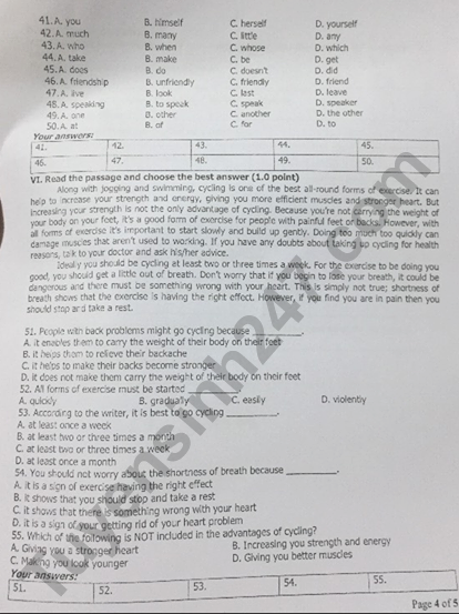 Đề thi vào lớp 10 môn Tiếng Anh