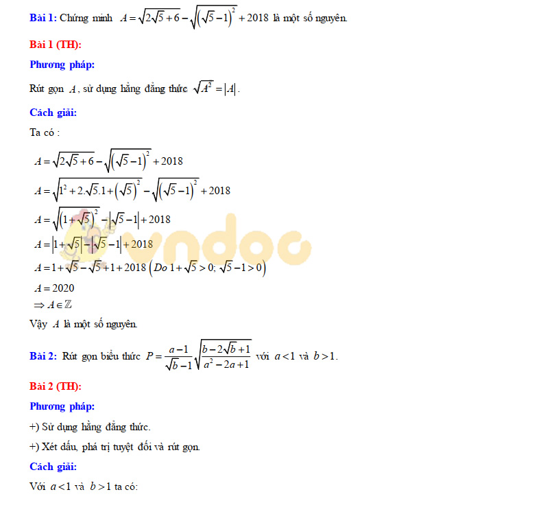 Đáp án đề thi vào lớp 10 môn Toán tỉnh Thái Nguyên năm 2019