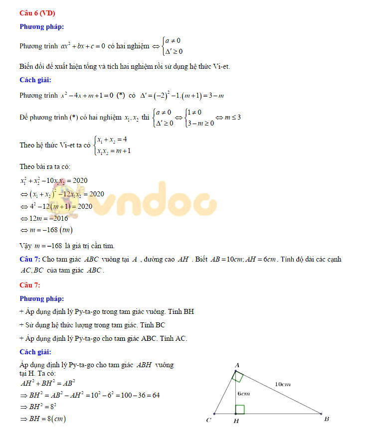Đáp án đề thi vào lớp 10 môn Toán tỉnh Thái Nguyên năm 2019
