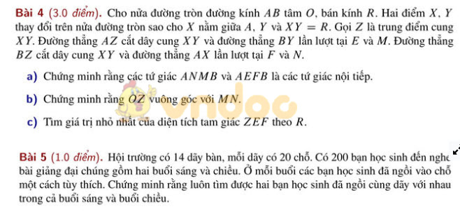 Đáp án đề thi vào lớp 10 môn Toán Chuyên 2019 TH Thực Hành - ĐHSP Hồ Chí Minh