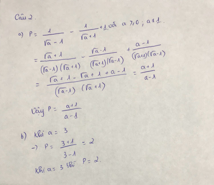 Đáp án đề thi vào lớp 10 môn Toán tỉnh Lạng Sơn năm 2019