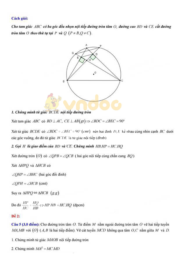 Đáp án đề thi vào lớp 10 môn Toán tỉnh Trà Vinh năm 2019