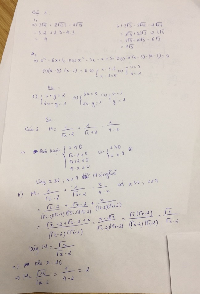 Đề thi vào lớp 10 môn Toán trường Chuyên Lê Quý Đôn - Lai Châu năm 2019 - 2020 (đề chung)