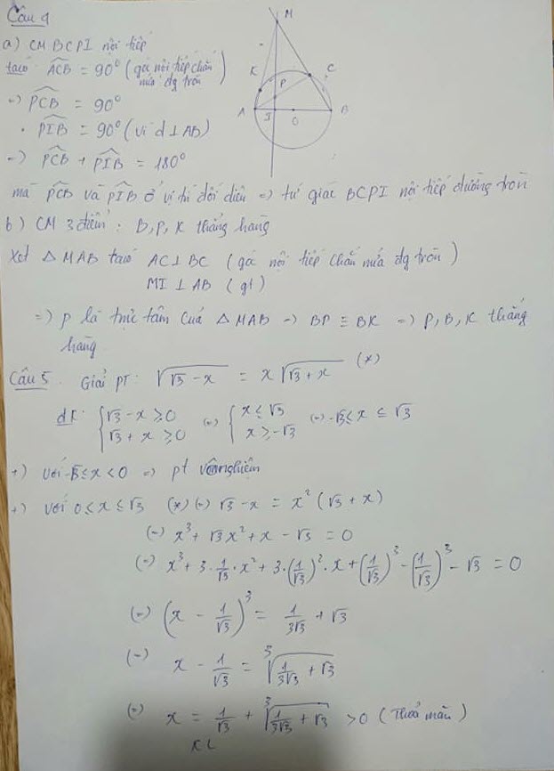 Đáp án đề thi vào lớp 10 môn Toán Chuyên 2019 tỉnh Sơn La