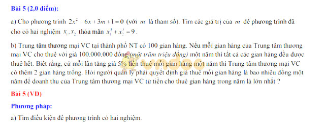 Đáp án đề thi vào lớp 10 môn Toán tỉnh Khánh Hòa năm 2019