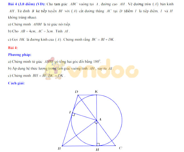 Đáp án đề thi vào lớp 10 môn Toán tỉnh Khánh Hòa năm 2019