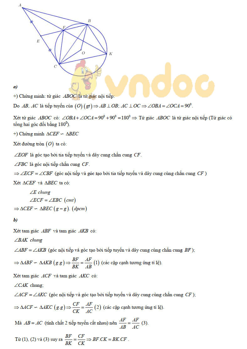 Đáp án đề thi vào lớp 10 môn Toán tỉnh Nam Định năm 2019