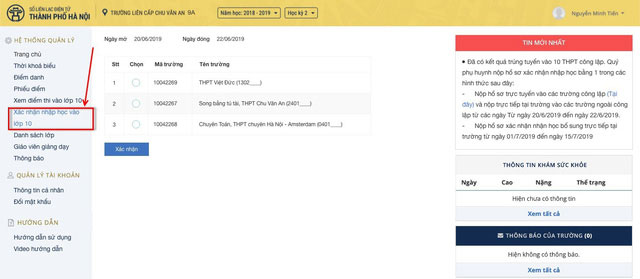 Hướng dẫn xác nhận nhập học và thay đổi nguyện vọng vào lớp 10 tại Hà Nội