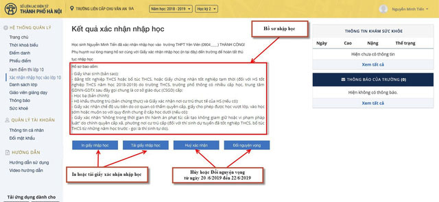Hướng dẫn xác nhận nhập học và thay đổi nguyện vọng vào lớp 10 tại Hà Nội