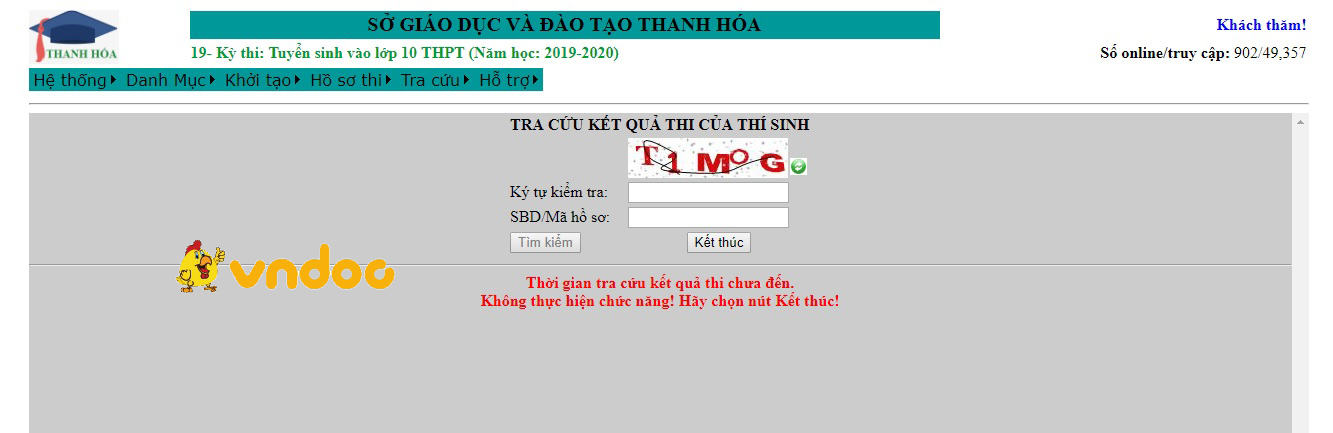 Điểm thi tuyển sinh lớp 10 Thanh Hóa năm 2019
