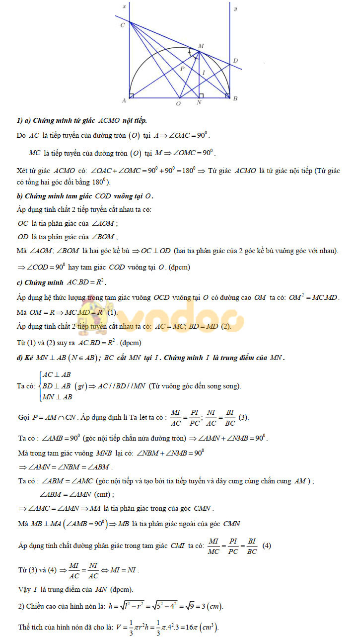 Đáp án đề thi vào lớp 10 môn Toán tỉnh Hà Nam năm 2019