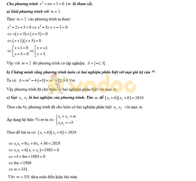 Đáp án đề thi vào lớp 10 môn Toán tỉnh Phú Thọ năm 2019