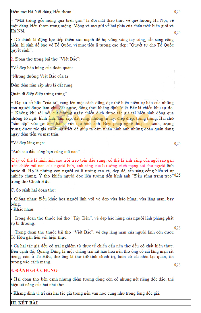 Đáp án đề thi thử THPT Quốc gia môn Ngữ văn năm 2019