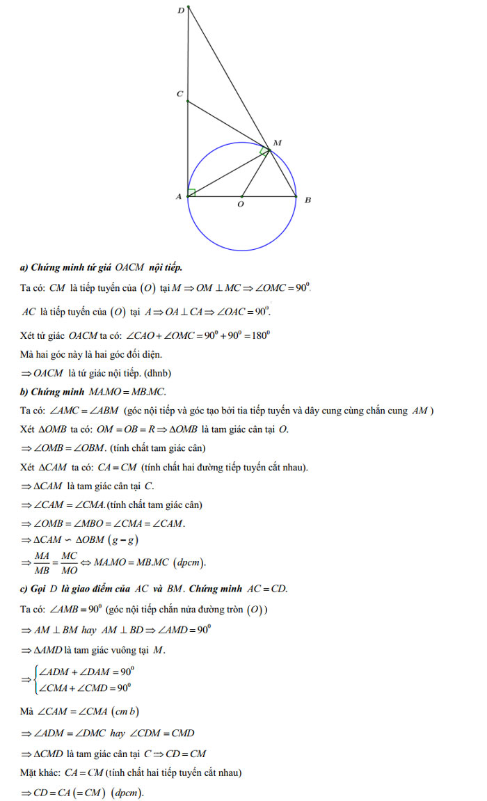 Đề thi vào lớp 10 môn Toán