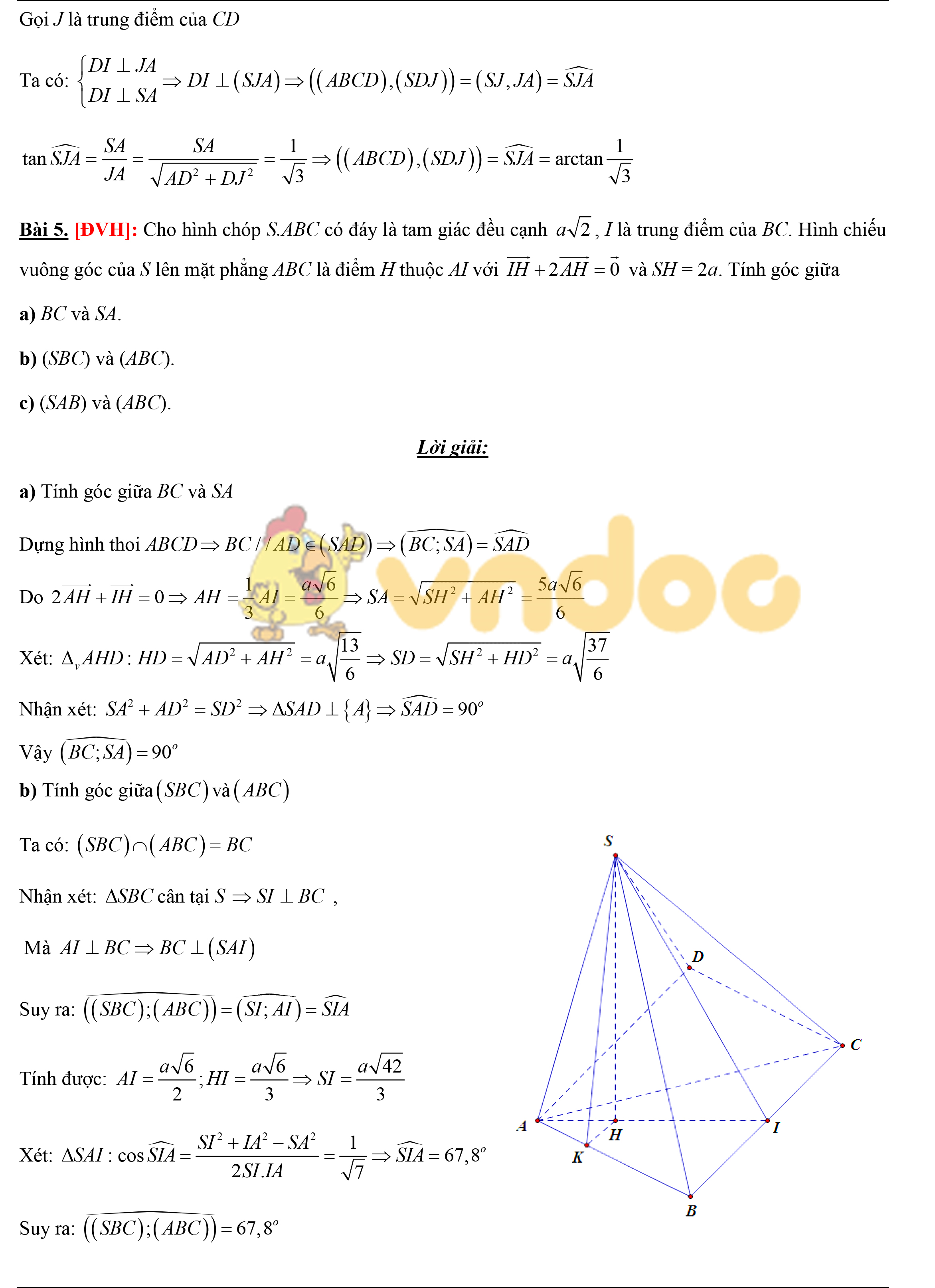 Góc giữa hai mặt phẳng phần 1