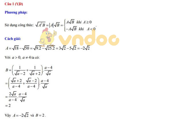 Đáp án đề thi vào lớp 10 môn Toán tỉnh Quảng Trị năm 2019