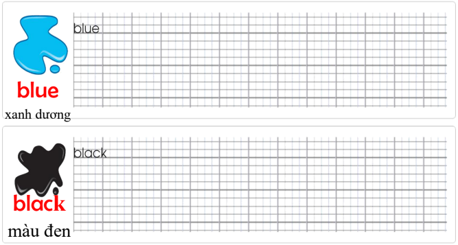 Tập viết Tiếng Anh lớp 1 Unit 1 What colour is it?
