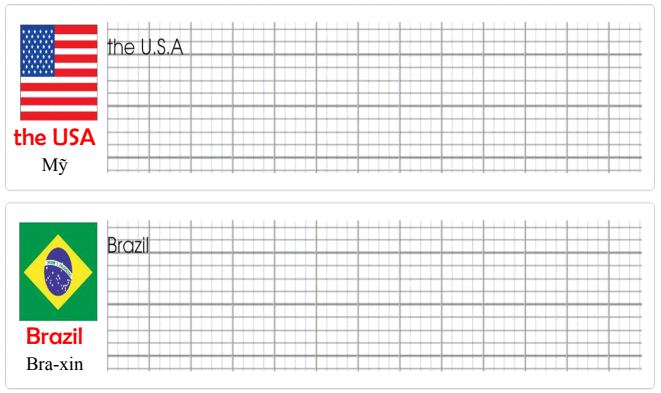 Tập viết Tiếng Anh lớp 4 Unit 1 They're from Australia