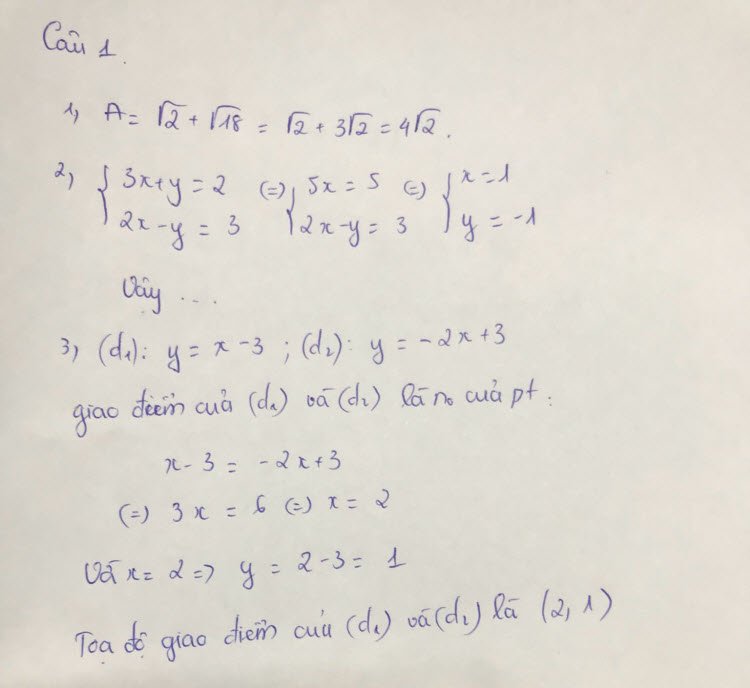 Đáp án đề thi vào lớp 10 môn Toán tỉnh Ninh Bình năm 2019
