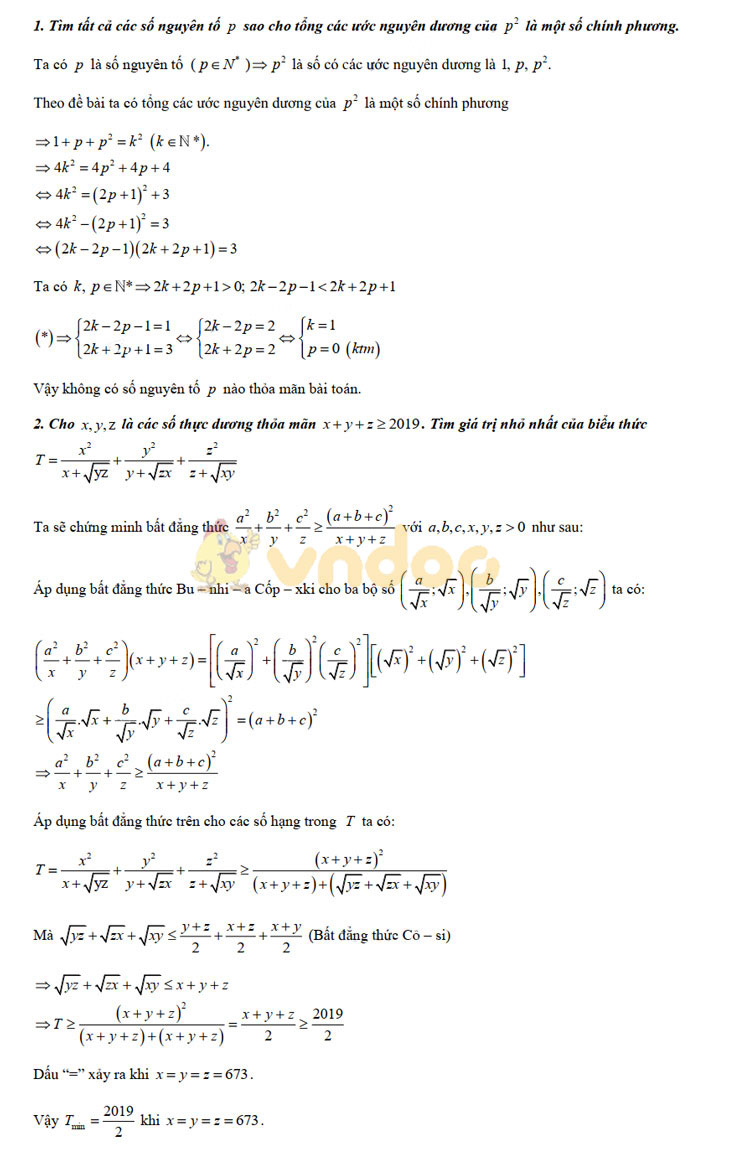 Đáp án đề thi vào lớp 10 môn Toán tỉnh Ninh Bình năm 2019