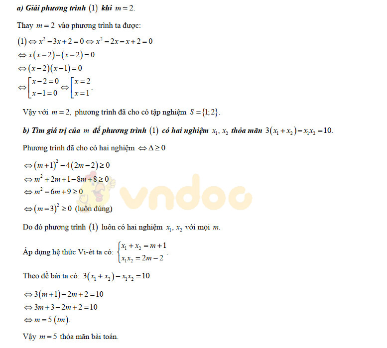 Đáp án đề thi vào lớp 10 môn Toán tỉnh Quảng Bình năm 2019