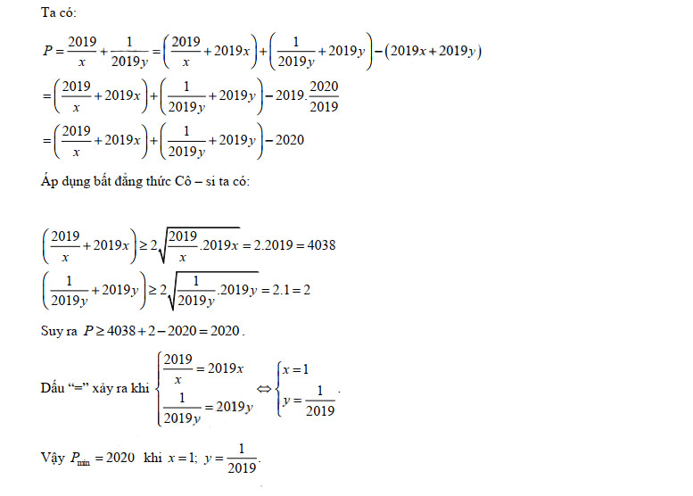 Đáp án đề thi vào lớp 10 môn Toán tỉnh Quảng Bình năm 2019