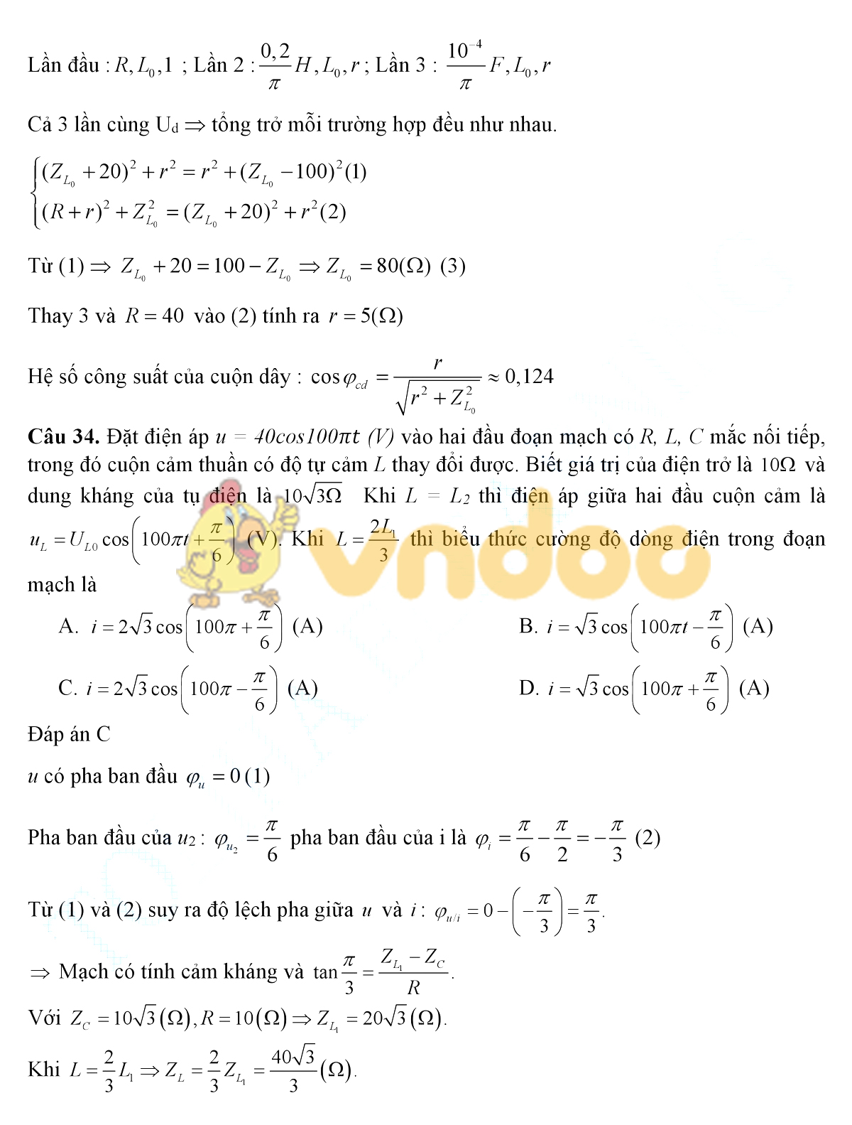 Lời giải chi tiết đề thi chính thức THPT Quốc gia năm 2019 môn Vật lý