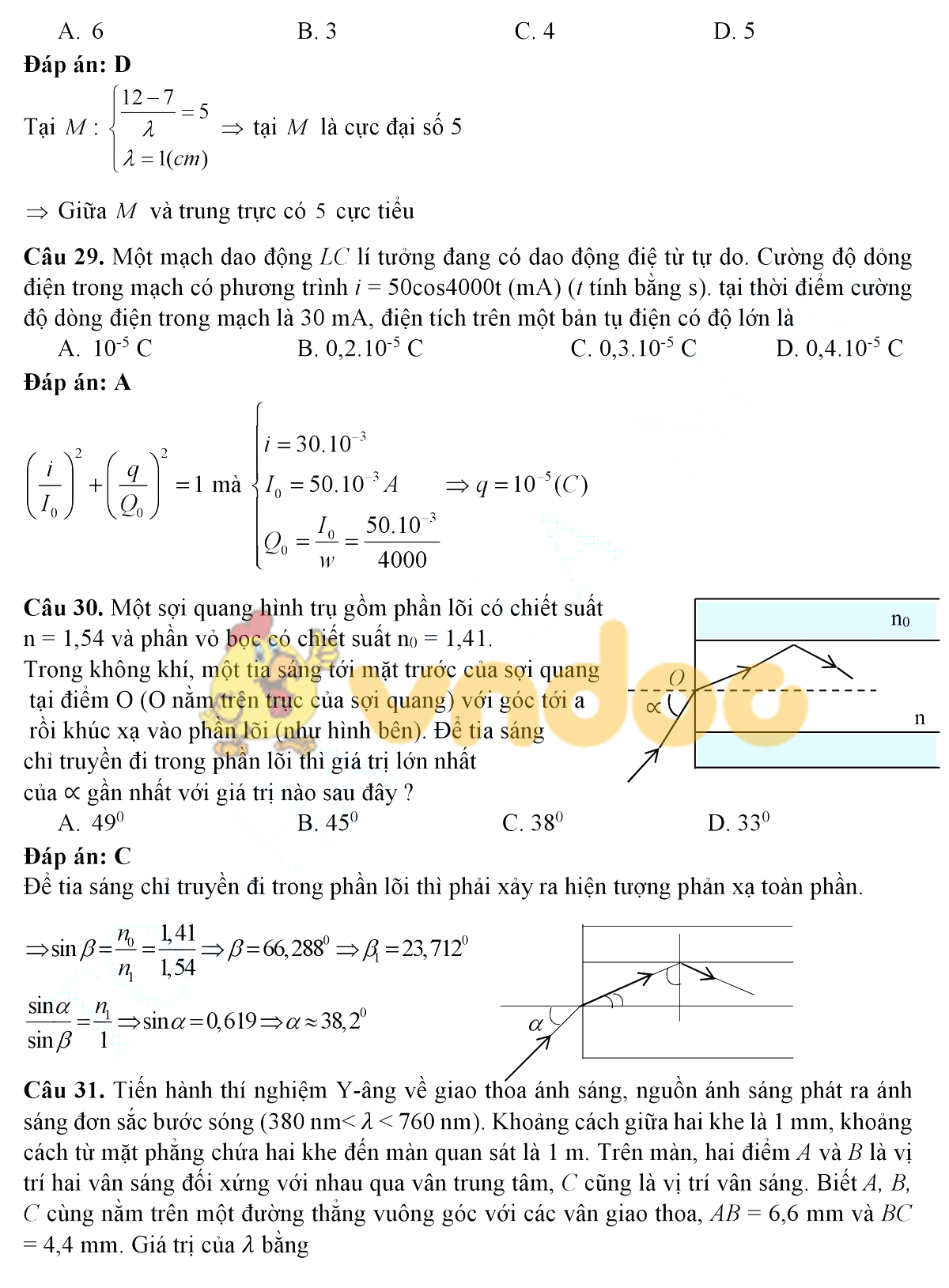Lời giải chi tiết đề thi chính thức THPT Quốc gia năm 2019 môn Vật lý