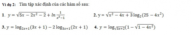 Cách giải quyết các dạng bài tập tìm tập xác định của hàm số lớp 12 khó nhất