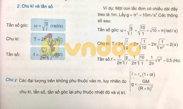 45 công thức về con lắc đơn ôn thi THPT Quốc Gia