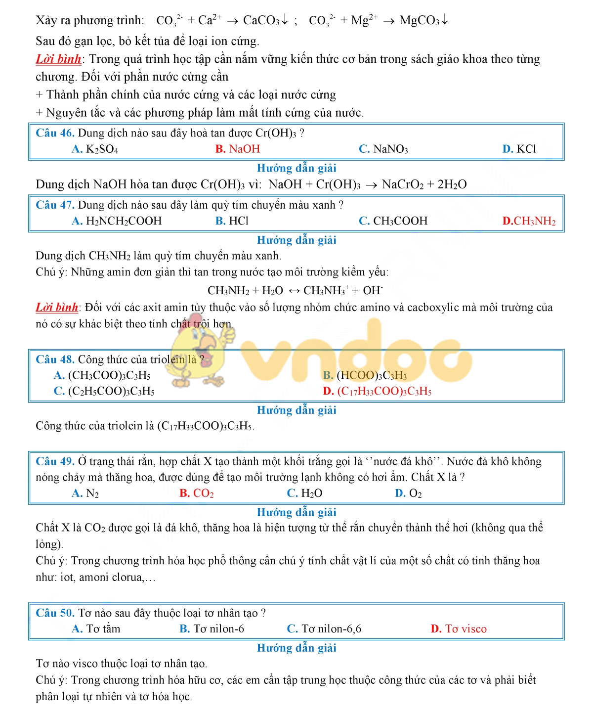 Lời giải chi tiết đề thi chính thức THPT Quốc gia năm 2019 môn Hóa học